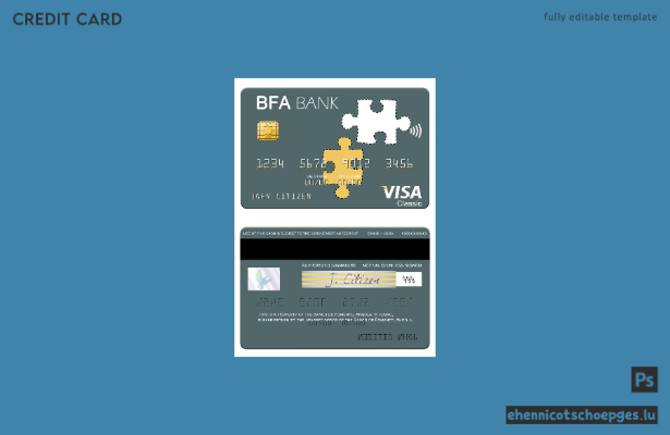 Beispielvorschau der Visa-Karte der Angola Development Bank